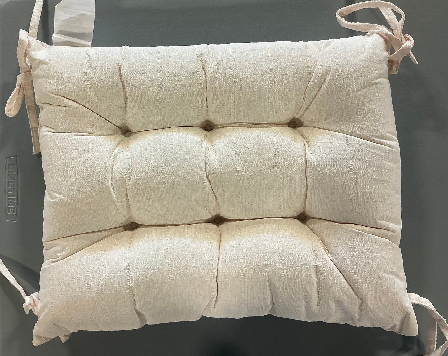 Sweet Home Collection™ Rocking Chair Cushion 2 Piece Tufted Non Slip Set of Upper and Lower Cushions in Linen