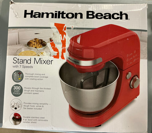 THRIFTY 70 - Hamilton Beach Stan Mixer with 7 Speeds, includes 3 attachments - Open Box - USED (See Pictures)- FINAL SALE- NO RETURNS - AS IS