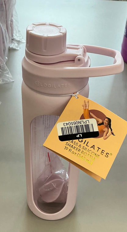 Blogilates 19oz Glass Protein Shaker Bottle with Silicone Sleeve - Pink