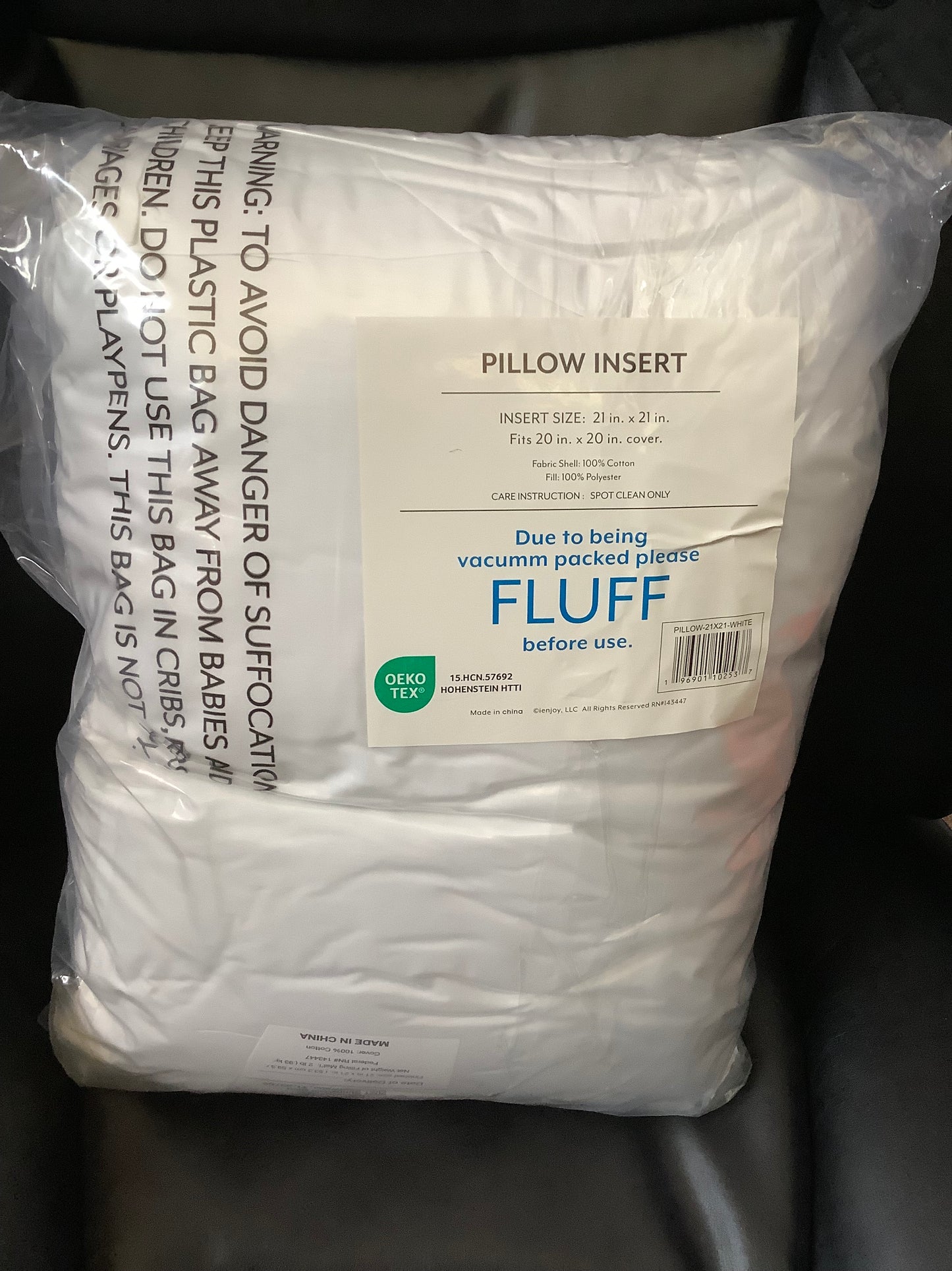 Throw Decor Pillow Insert with Polyester Fill - White, 21 x 21