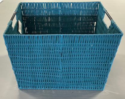 Whitmor - Rattique Storage Canvas Bin Tote (13X15X9.8”) - Berry Blue
