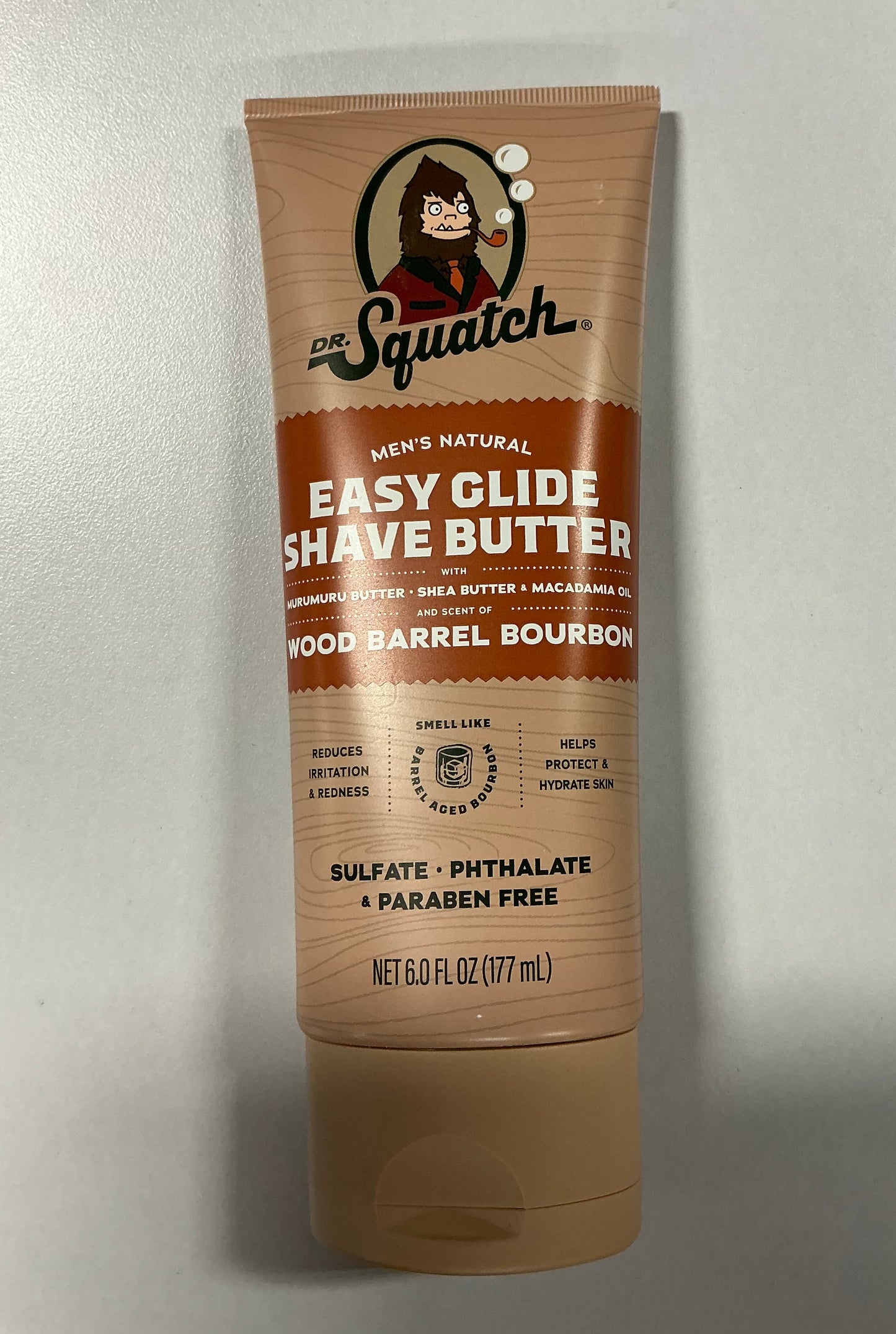 Dr. Squatch - Men’s Natural Easy Glide Shave Butter - Wood Barrel Bourbon - 2.5 fl oz - With Murumuru Butter, Shea Butter & Macadamia Oil