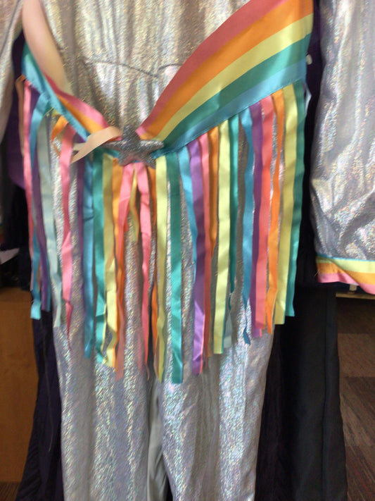 Kids Halloween costume - Rock Star Unicorn - Includes Jumpsuit, Headpiece, Cape, Belt - Size Large