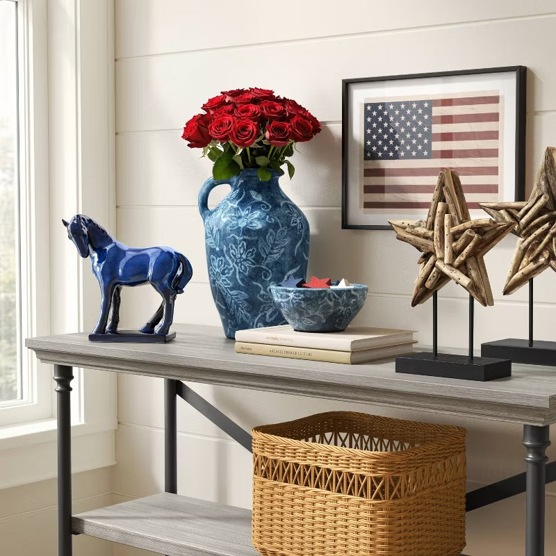 11.5" Painted Short Neck Decorative Vase Terracotta - Threshold™ - Minor Cosmetic Damage from Shipping (see pictures)