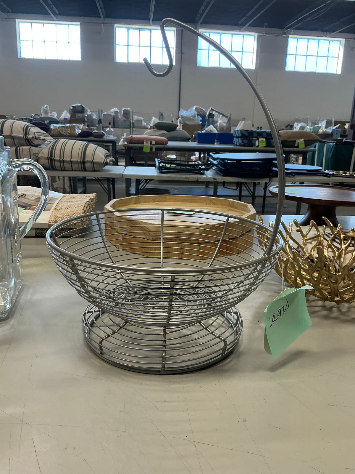 Silver Fruit Basket with Banana hanger Threshold