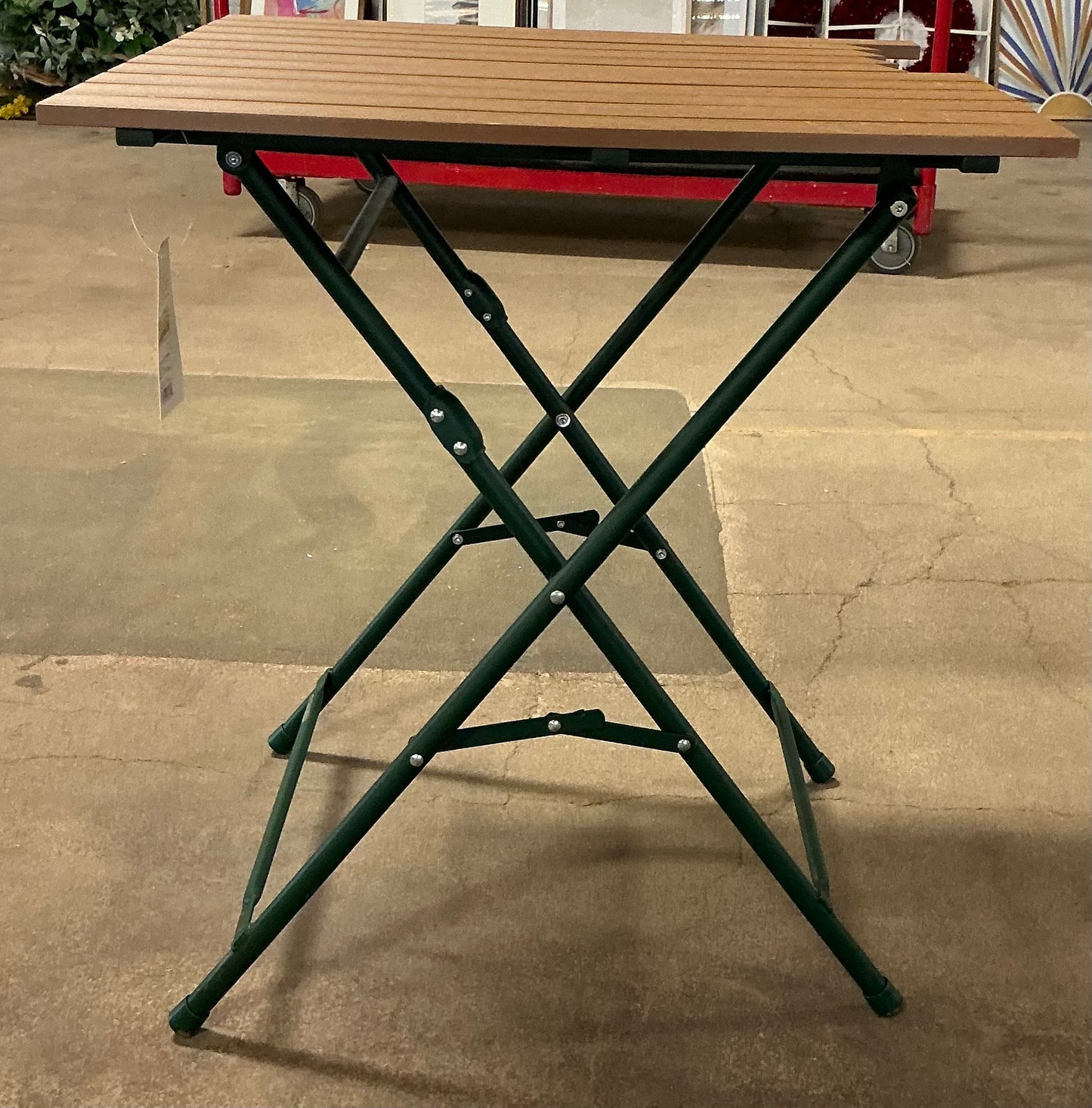 THRIFTY 70 - Square Casual Traditional Patio End Table Green - Open Box - DAMAGED(See Pictures)- FINAL SALE- NO RETURNS - AS IS - FOR PICKUP ONLY