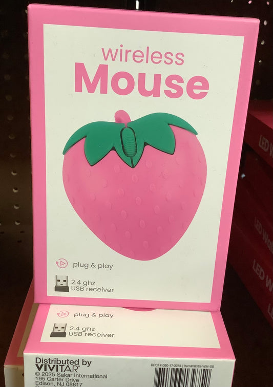 Wireless Mouse Bluetooth Cute Fruit Strawberry Shape Mouse 2.4GHz