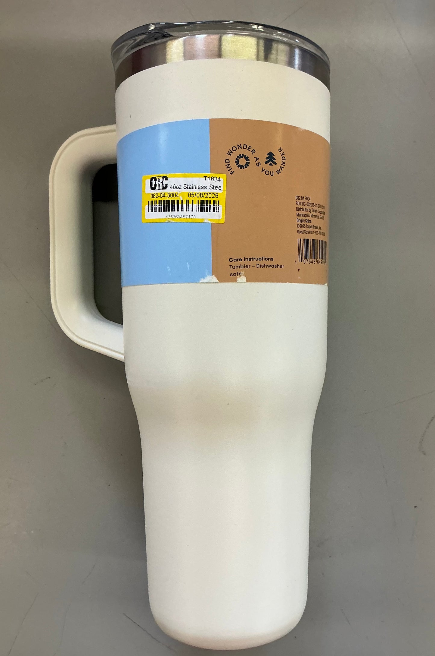 Embark - Cream - Insulated Stainless Steel Tumbler with Handle - NO STRAW