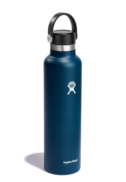 Hydro Flask Water Bottle - Insulated Stainless Steel - Non Spill, Leakproof in 24 Oz Indigo Blue - Minor cosmetic damage