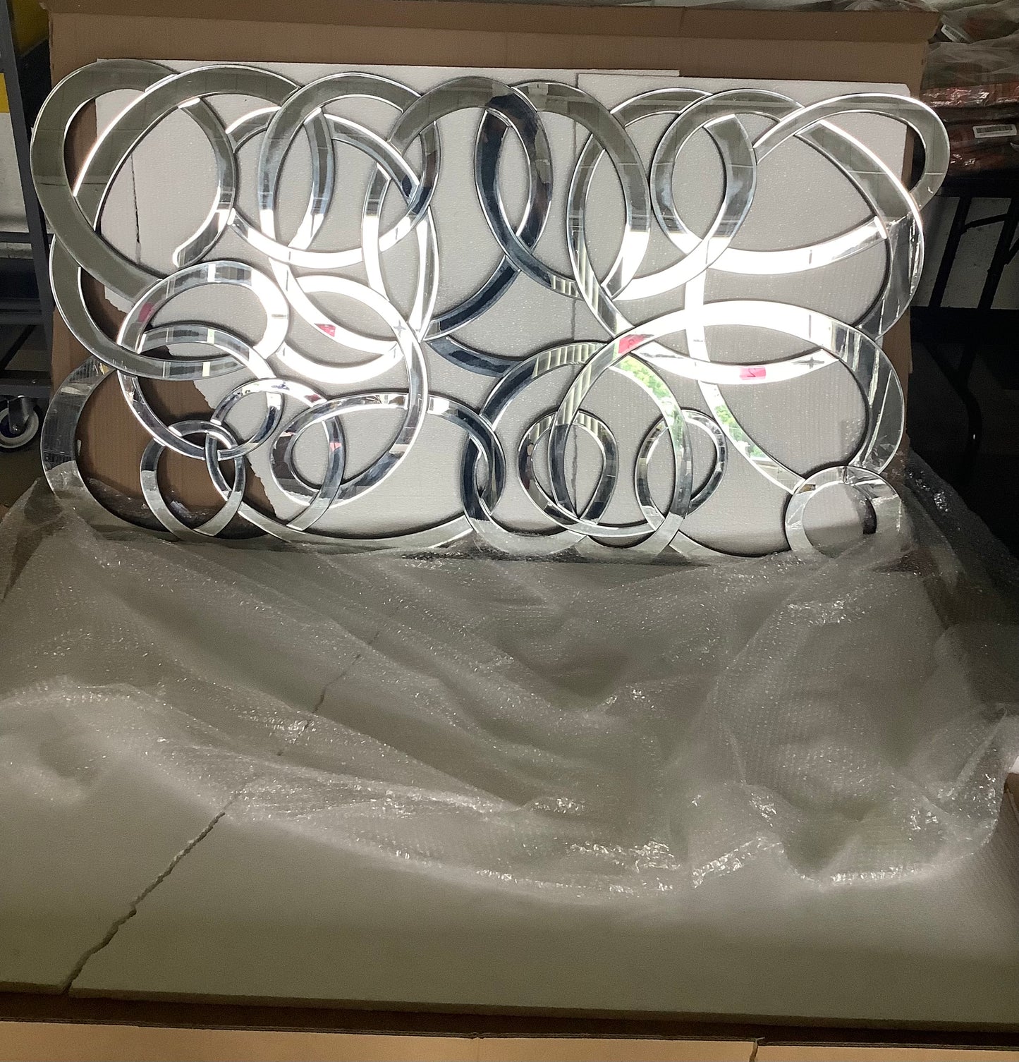 35"X64" Glass Geometric Room Wall
Mirror Silver