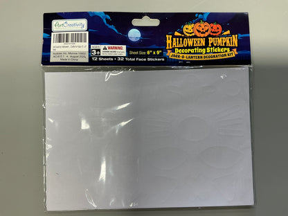 ArtCreativity Halloween Pumpkin Stickers for Decorating - 12 Sheets - Jack-o-Lantern - 32 Pumpkin Decorating Stickers