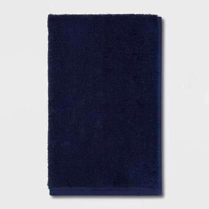 Everyday Hand Towel - Navy - Room Essentials™: Cotton Terry, Midweight, Machine Washable, OEKO-TEX Certified
