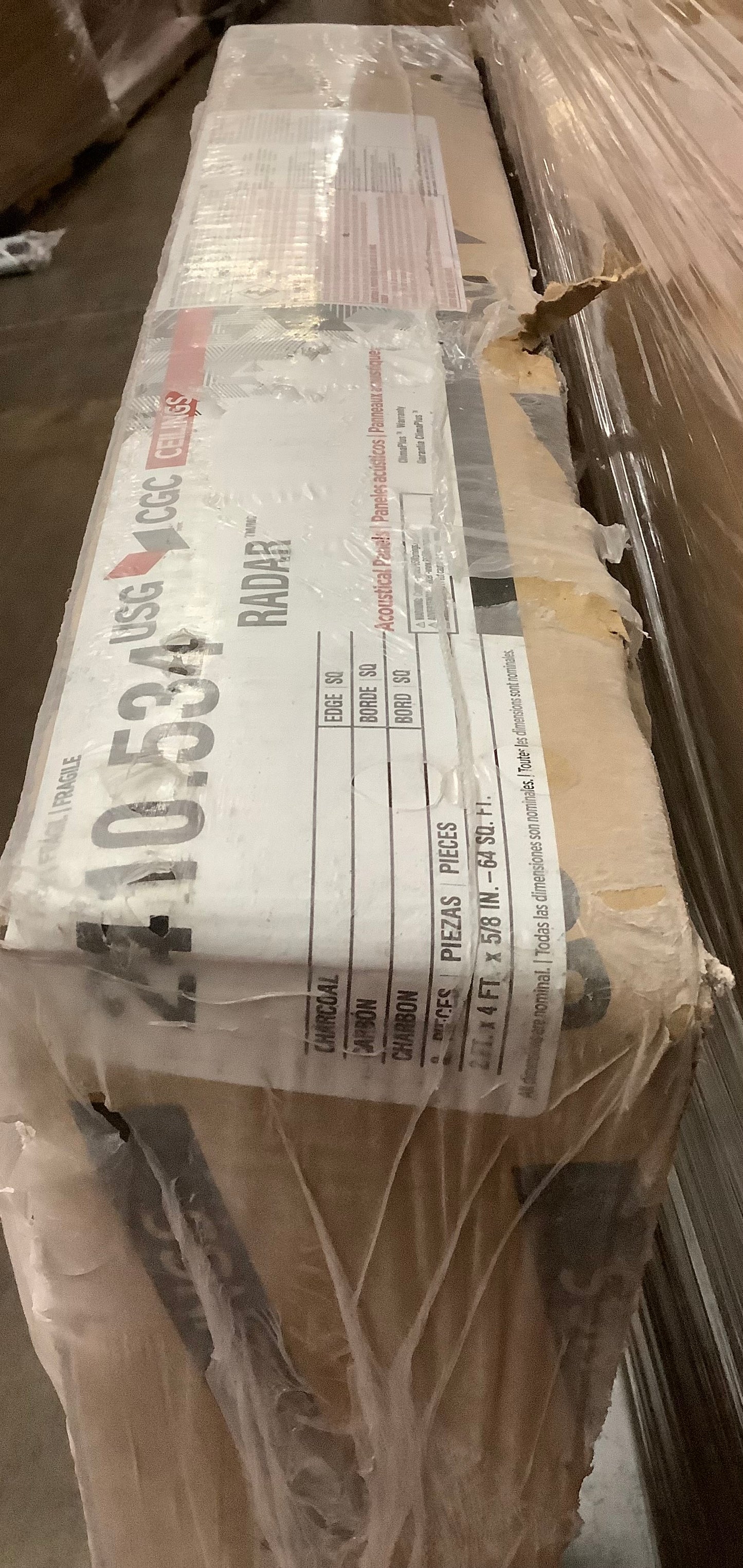 USG Ceilings 2 ft. x 4 ft.  Square Edge Lay-In Ceiling Tile, case of 8 (64
sq. ft)