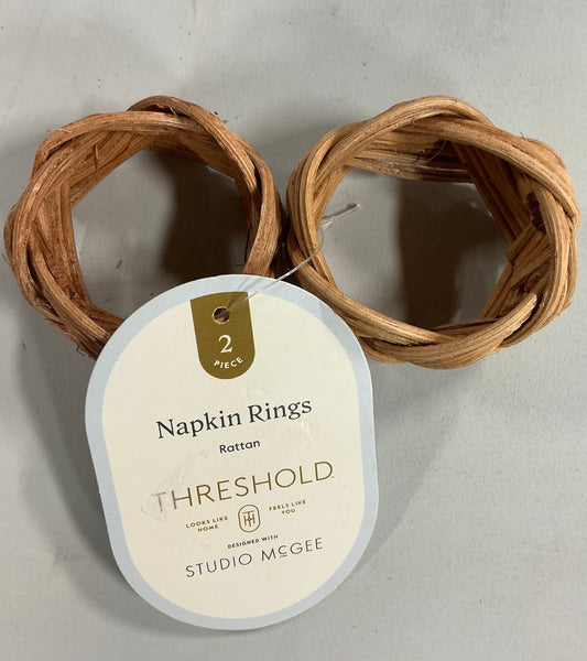 Rattan - Napkin Rings - Set of 2 - Threshold™