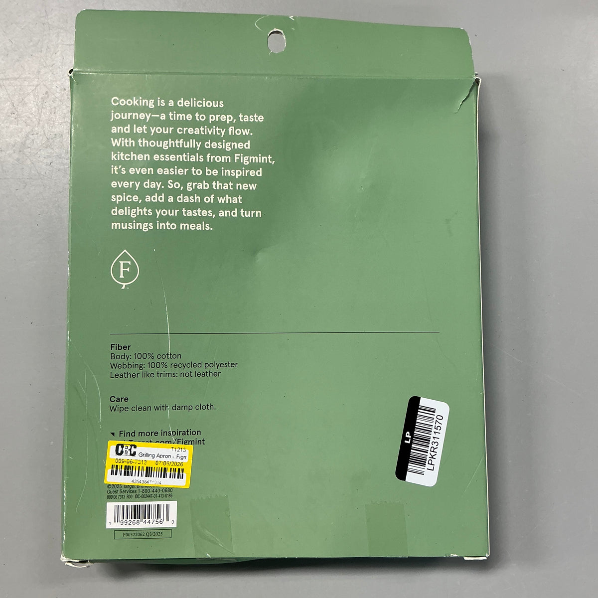 Figmint - Grill Waxed Camvas Apron - Green - Damaged Box (see pictures)