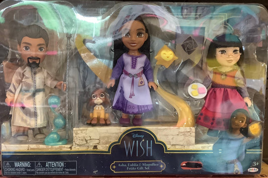 (Clearance)FINAL SALE Disney Wish 6" Asha Dahlia & Magnifico Petite Doll Gift Set