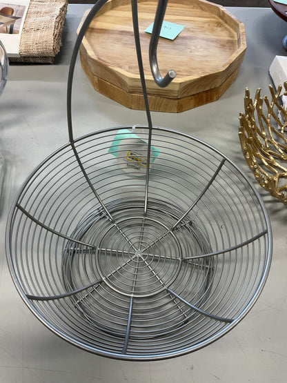 Silver Fruit Basket with Banana hanger Threshold