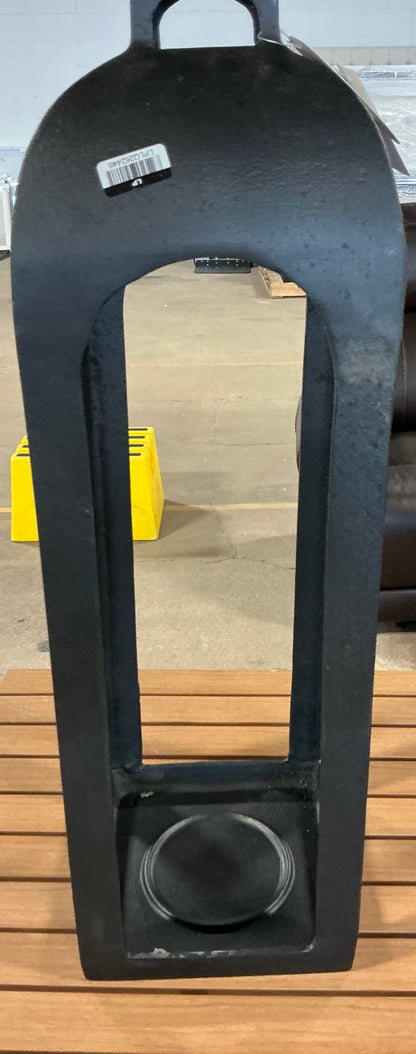 29.4"x9" Pillar Cast Aluminum Outdoor Lantern Candle Holder - Black - Minor Cosmetic Damage - Missing Handle (see pictures) - FOR PICKUP ONLY