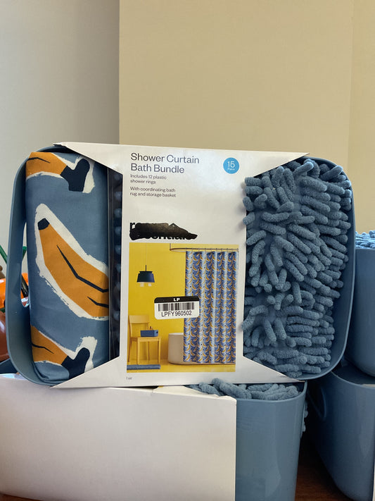 Shower Curtain Bath Bundle- 15pc