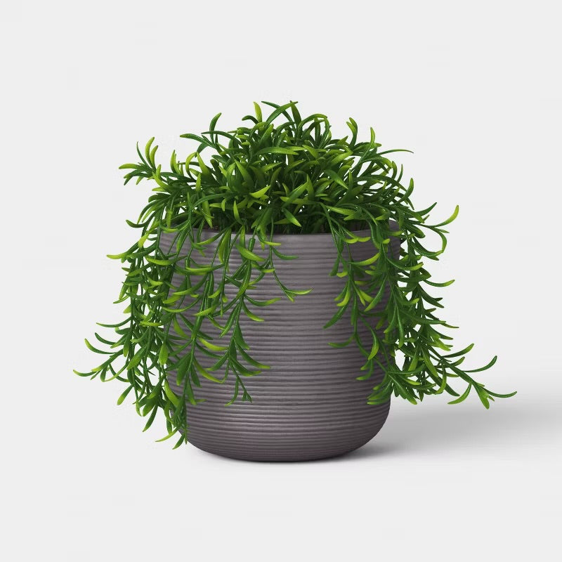 Fluted Outdoor Planter - Gray - 8" - Threshold™ - Minor Shipping Damage (see pictures)