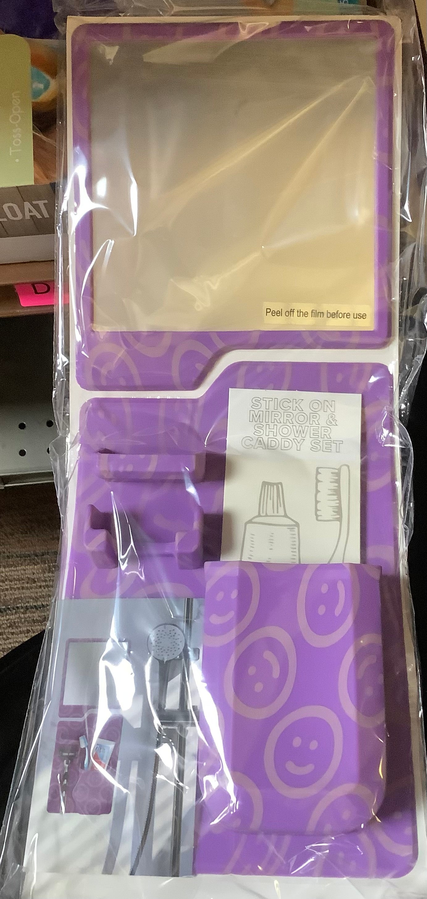 Stick On Mirror & Shower Caddy Set.