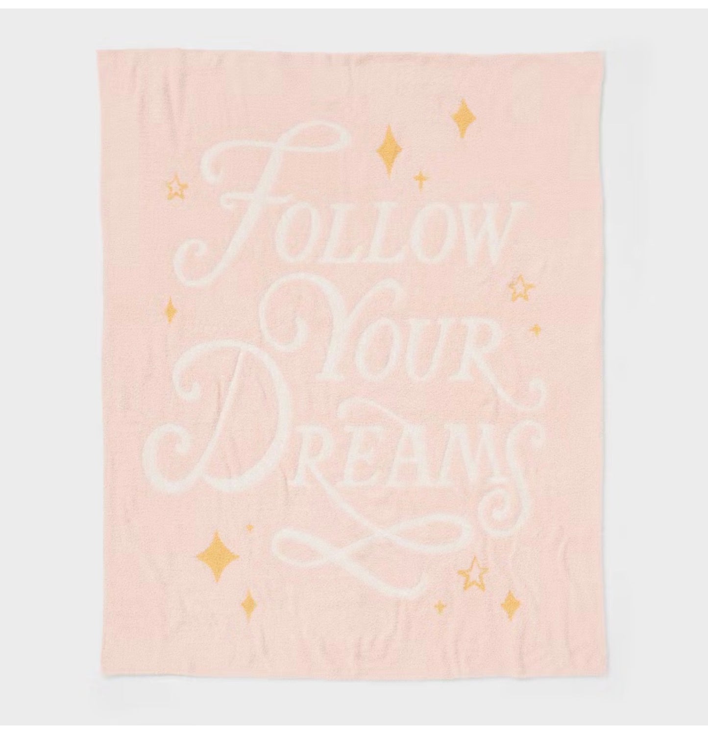 Princess 'Follow Your Dreams' Kids' Throw Blanket - The Disney Collection - Pink/Yellow - 58”X48” -Open Packaging