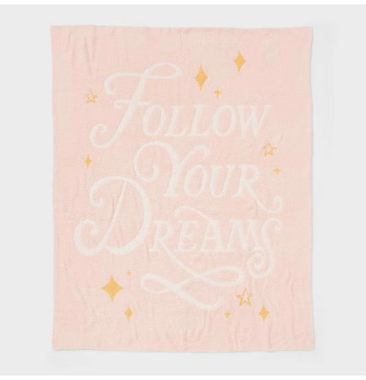 Princess 'Follow Your Dreams' Kids' Throw Blanket - The Disney Collection - Pink/Yellow - 58”X48” -Open Packaging