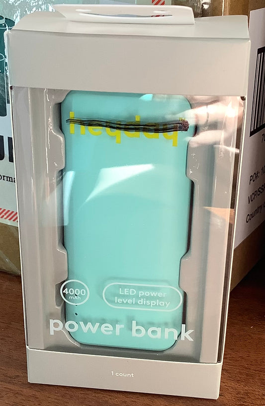 4000mAh Power Bank -Spring Teal Green: USB- C,Charge Indicator Light