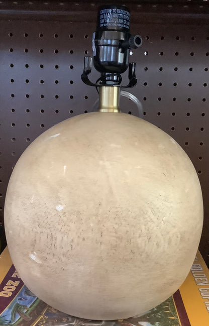 Round Faux Wood Lamp Base Brown