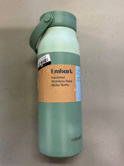 32oz Stainless Steel Hydration Water Bottle - Green - Portable Drinkware, Polypropylene Lid - MINOR COSMETIC DAMAGE