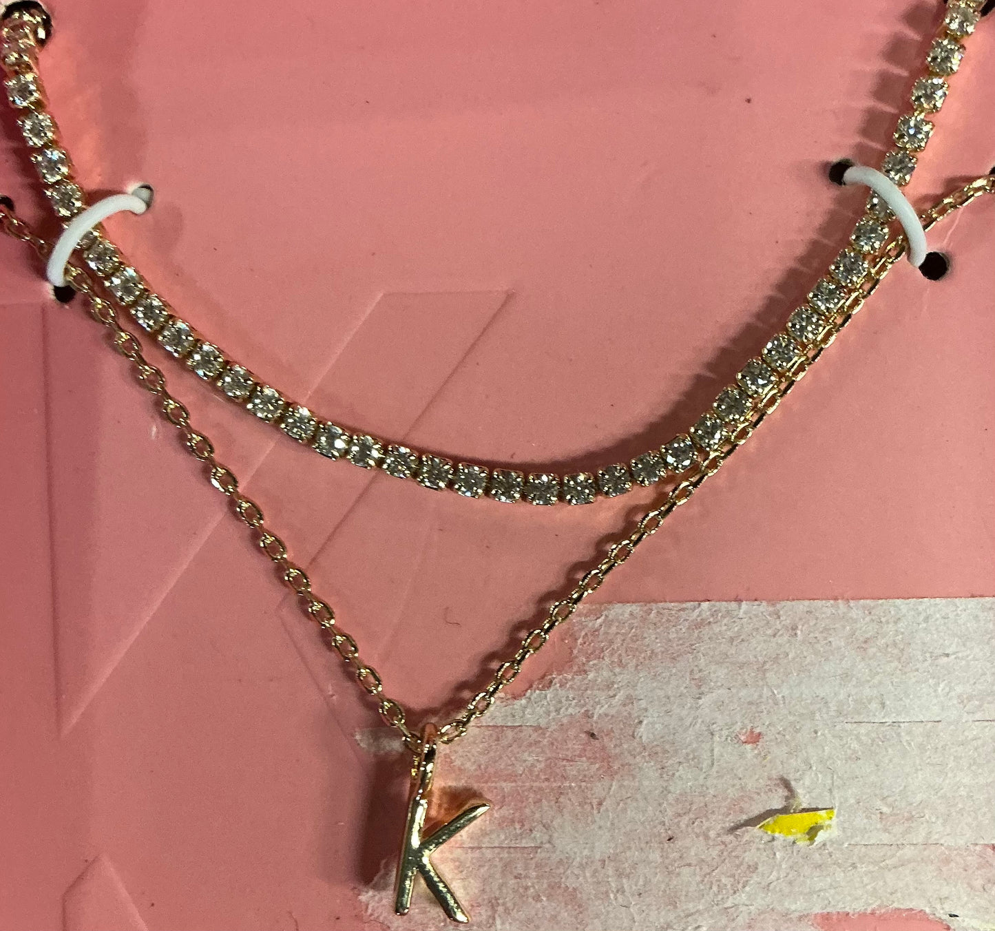 Gold Initial Necklace (AND) - Damaged Packaging (See Pictures)