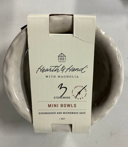 5 fl oz Pinched Edge Mini Bowls - Set of 3 (Missing One Blue Mini Bowl, see pictures ) - Hearth & Hand™ with Magnolia