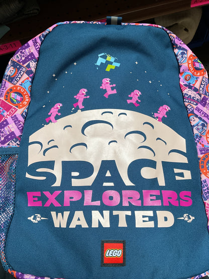 (Clearance )LEGO Space Kids' 16" Backpack- Space Explorer: Star Pattern, Water-Resistant Design
