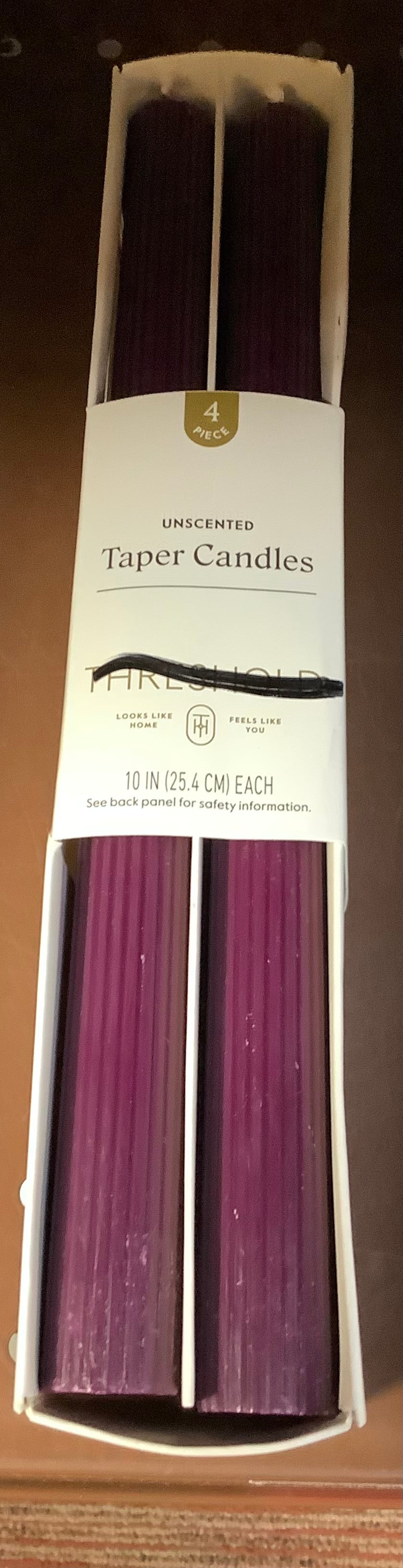 4pk Ribbed Taper Candle Set