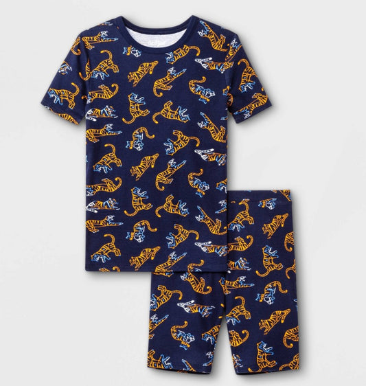 Boys 2pc Snug Fit Tiger Pajama Set- Size 8