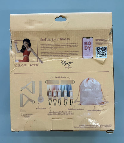 Blogilates Ultimate Toning Tube Kit: TPE Resistance Bands for Legs, Arms, Glutes - Damaged Box (see pictures)