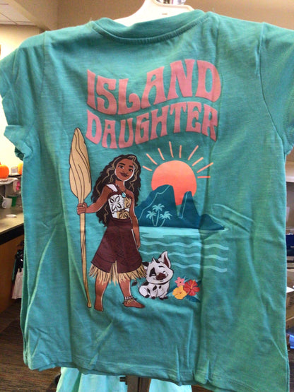 Girls Moana 2 Short Sleeve Graphic T-Shirt Teal Green