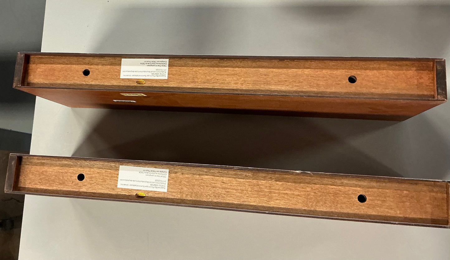 THRIFTY 70 - 24" Floating Dark Wood Shelf - Walnut Brown - Threshold™: Wall-Mounted, Open Shelving - Open Box - USED - NO HARDWARE INCLUDED (See Pictures)- FINAL SALE- NO RETURNS - AS IS