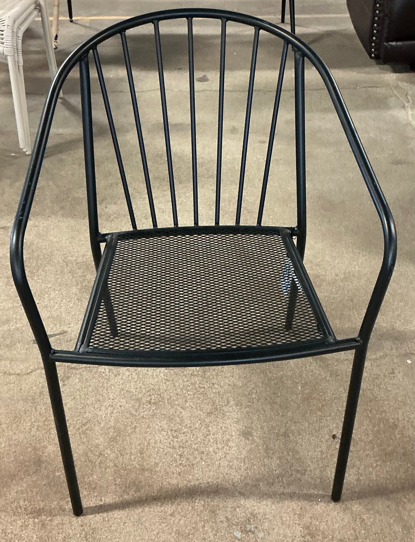 Wire Back Outdoor Patio Dining Stacking Chair - Black - Out of Box - FOR PICKUP ONLY