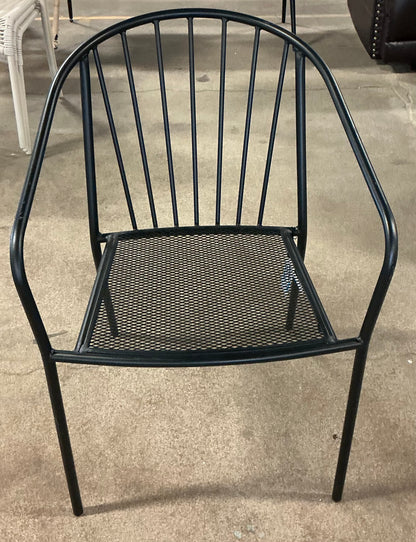 Wire Back Outdoor Patio Dining Stacking Chair - Black - Out of Box - FOR PICKUP ONLY