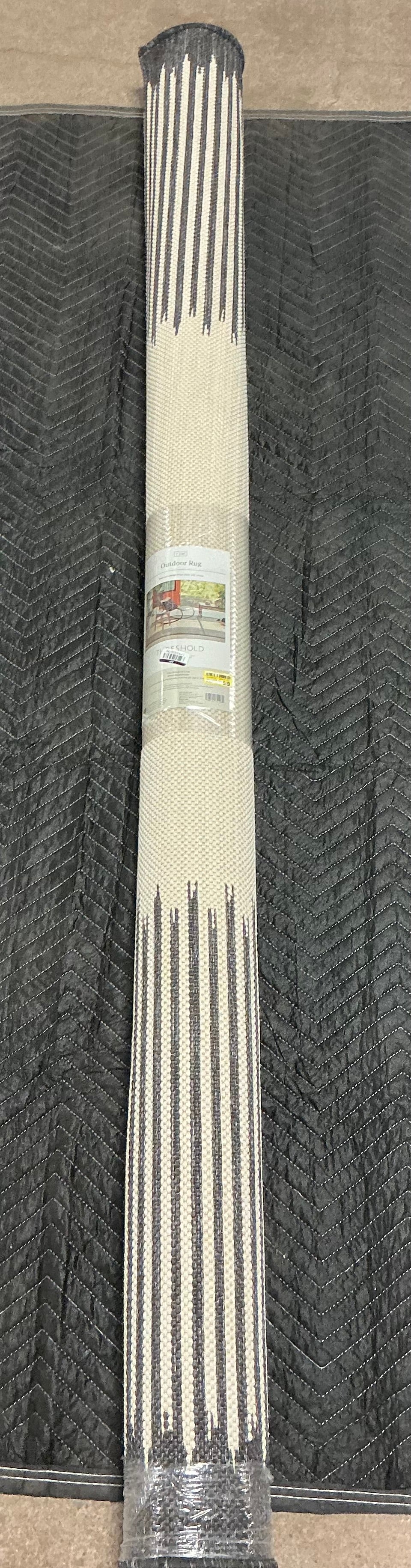 7'x10' Neutral Lines Outdoor Area Rug - Beige/Black - Some May Be Missing Packaging - May Have Minor Cosmetic Flaws (see pictures) - FOR PICKUP ONLY