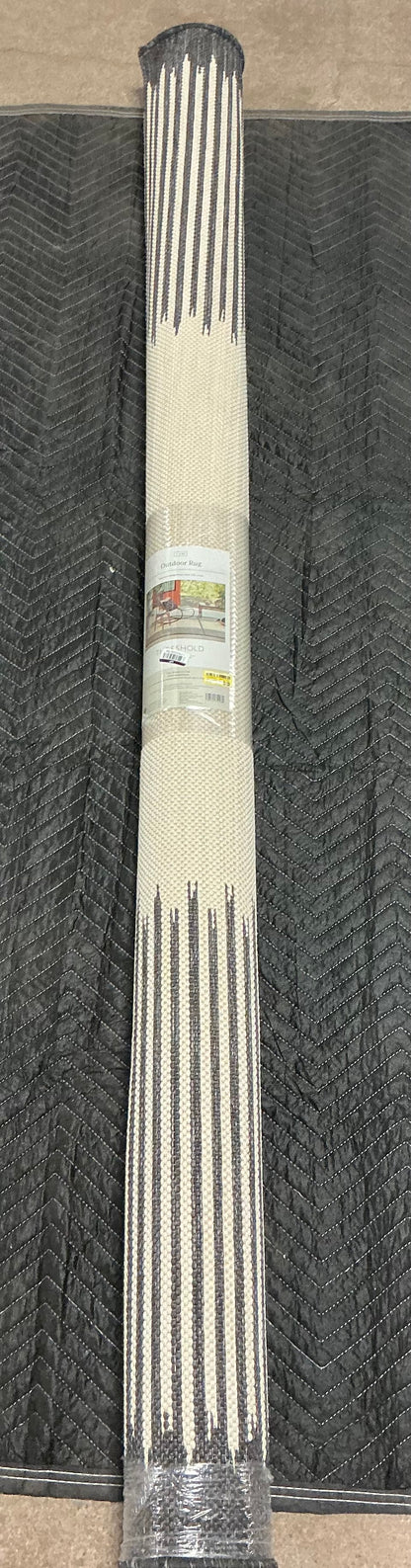 7'x10' Neutral Lines Outdoor Area Rug - Beige/Black - Some May Be Missing Packaging - May Have Minor Cosmetic Flaws (see pictures) - FOR PICKUP ONLY