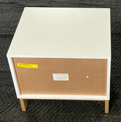 THRIFTY 70 - 2-Drawer Nightstand With Gold Metal Legs - Open Box - USED/MISSING ONE DRAWER (See Pictures)- FINAL SALE- NO RETURNS - AS IS