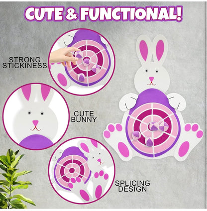 Easter Bunny Egg Dart Board Game Kit with 4 Sticky Balls
