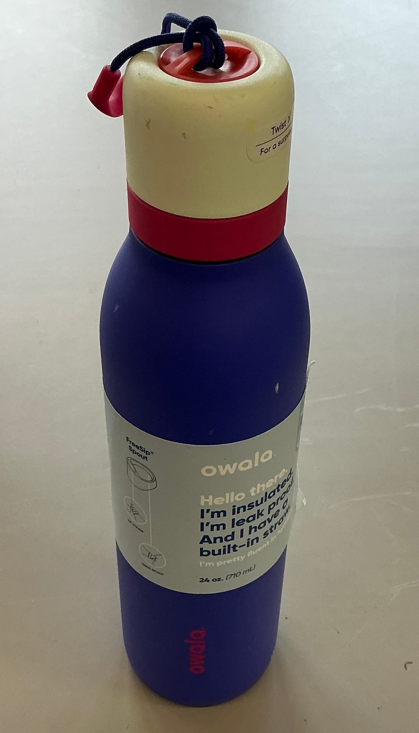 Owala 24oz Stainless Steel FreeSip Twist Water Bottle - MINOR COSMETIC DAMAGE (see pictures) - Some may have a missing straw