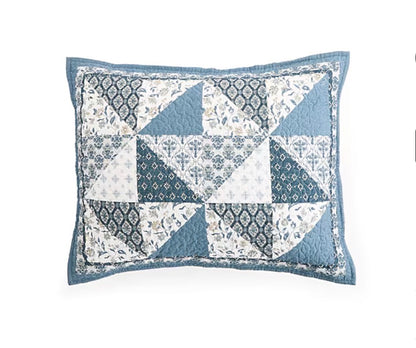 Linden Street Dayton Pillow Sham - Blue Triangle - Standard Size - 1 Sham - Open Package (see pictures)