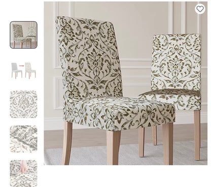 No 918 Verity Set of 2 Chair Slipcover - Damask Print (See pictures for measurements) - Open Box