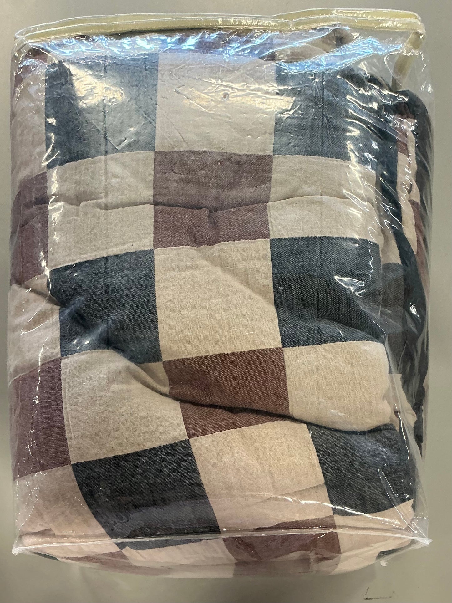 Twin/Twin Extra Long Woven Check Comforter Set Neutral/Navy/Burgundy - Threshold™ designed with Studio McGee