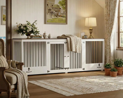 THRIFTY 70 - Large Dog Crate And Divider - Open Box - USED/DAMAGED, MISSING BARS (See Pictures)- FINAL SALE- NO RETURNS - AS IS