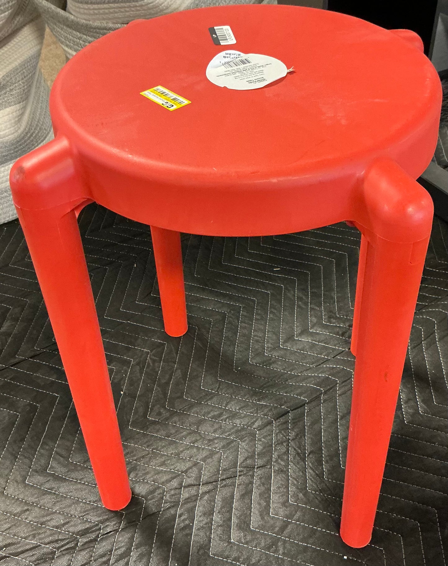 Round Accent Patio End Table - Red - Minor Cosmetic Damage (see pictures) - FOR PICKUP ONLY